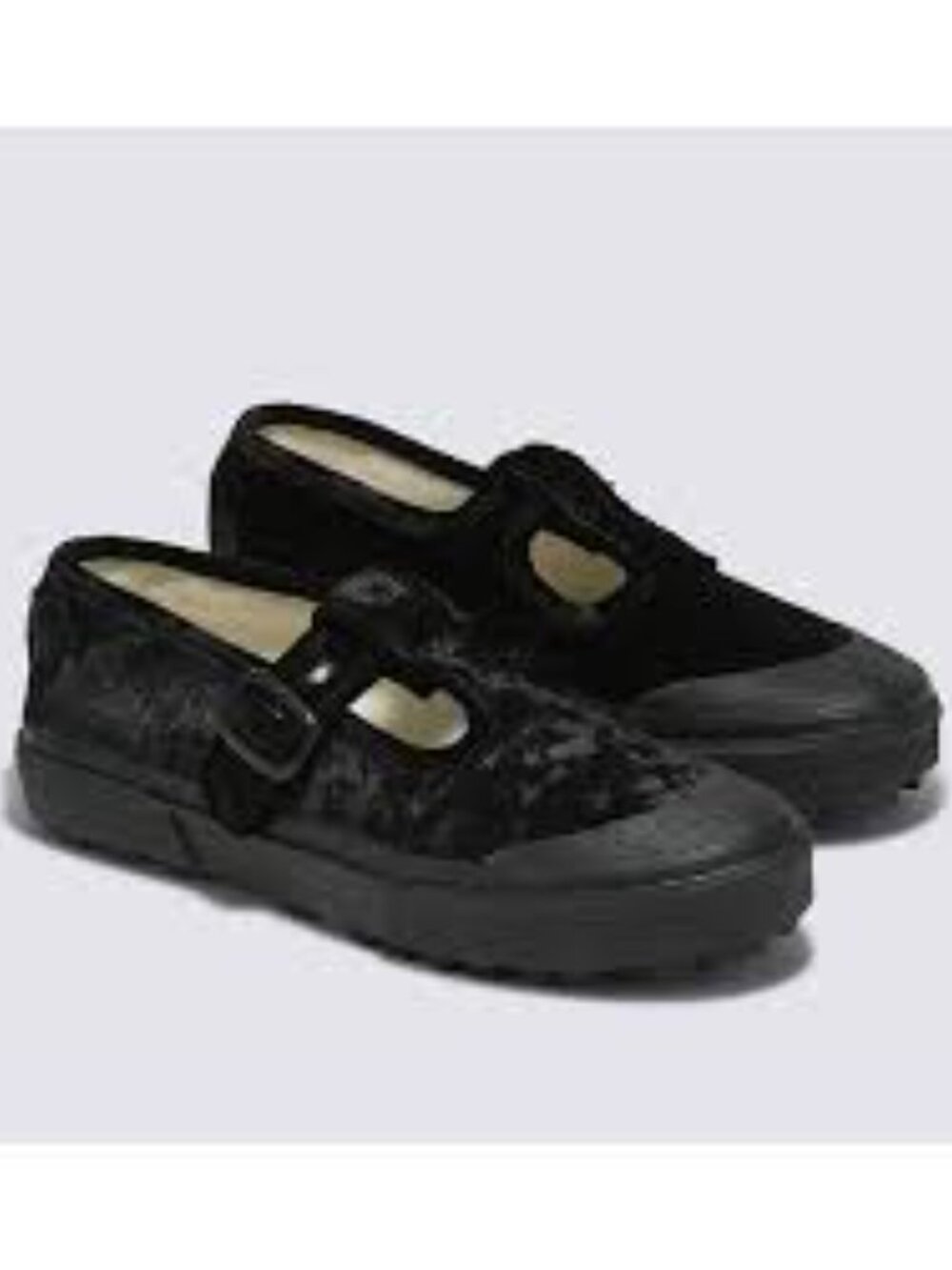 New in Box Vans Style 93 Crushed Velvet 'Black' T Strap Mary Jane W 8.5 - Picture 5 of 12
